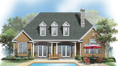 This is an illustration of the rear of three bedroom house plan 914 The Edinburgh