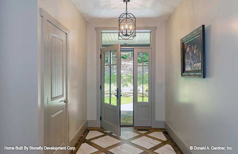 Glass entry door in the foyer. The Eleanor plan 1314.