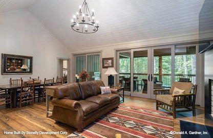 French glass patio doors in the great room. The Eleanor plan 1314.