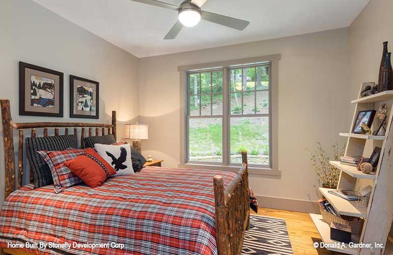 Molding trim around the windows in the bedroom. The Eleanor plan 1314.