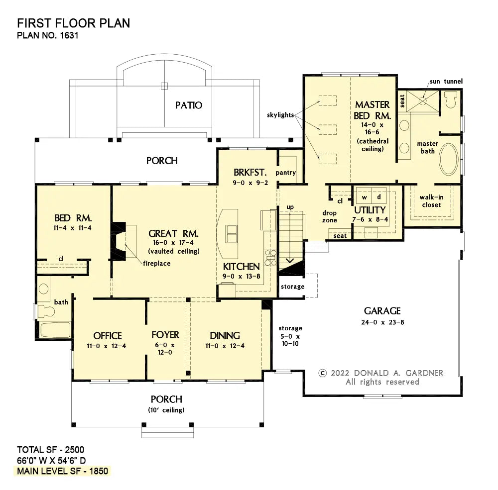 This is the first floor plan image for modern farmhouse plan 1631 The Elizabeth