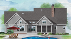 This is an illustration of the rear of four bedroom house plan 1521 The Estelle