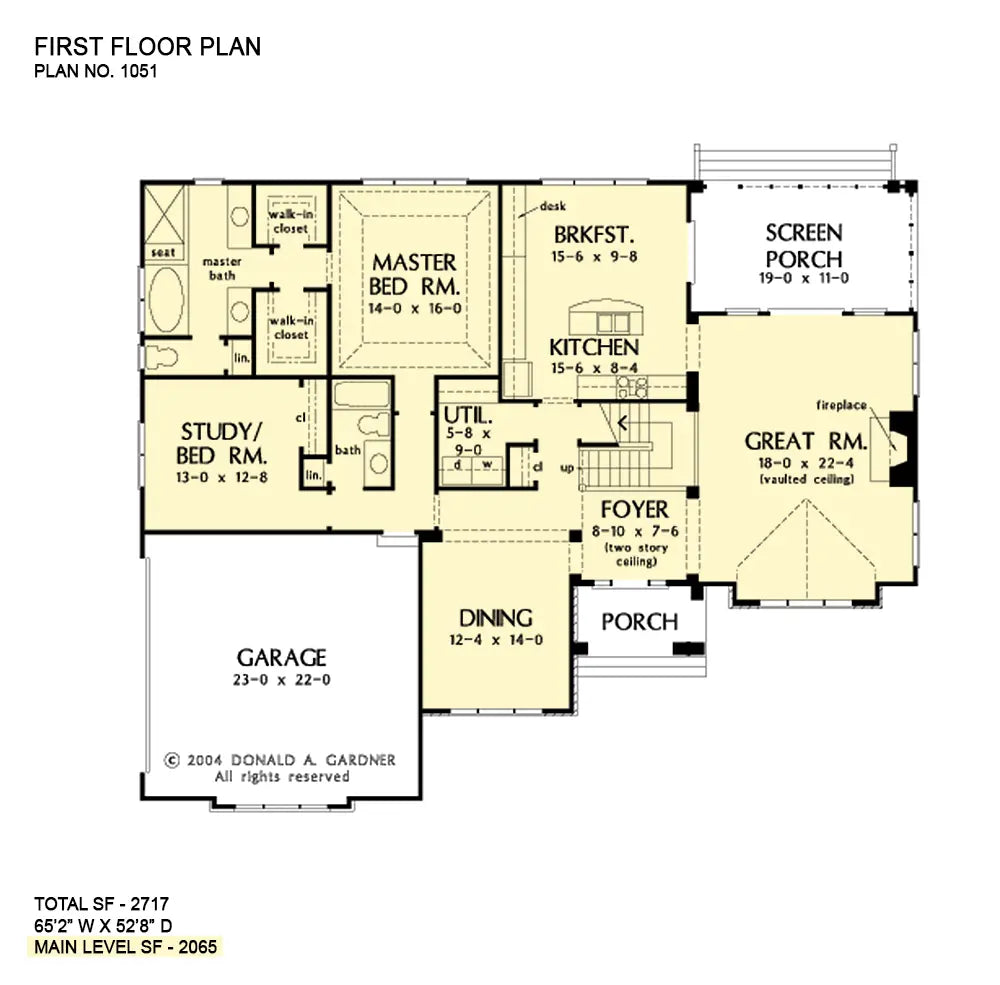 This is the first floor plan image for four bedroom house plan 1051 The Eton