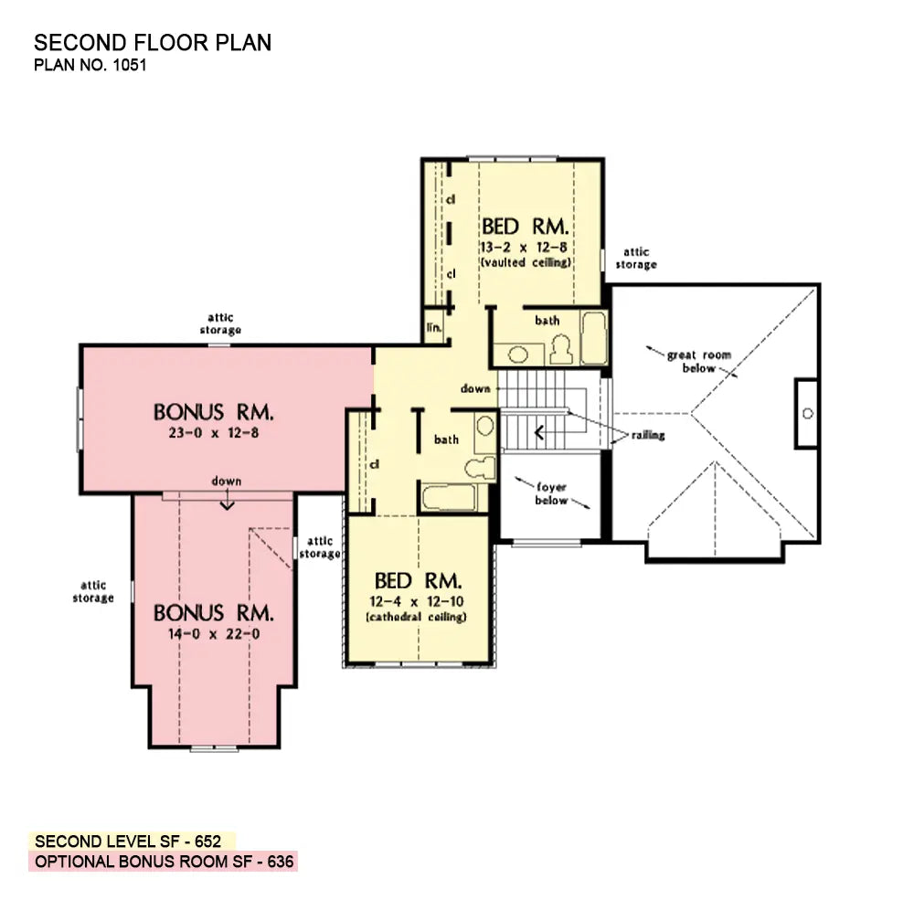 This is the second floor plan image for European house plan 1051 The Eton