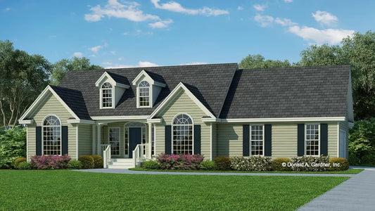 This is an illustration of the front of small house plan 440 The Fairmont