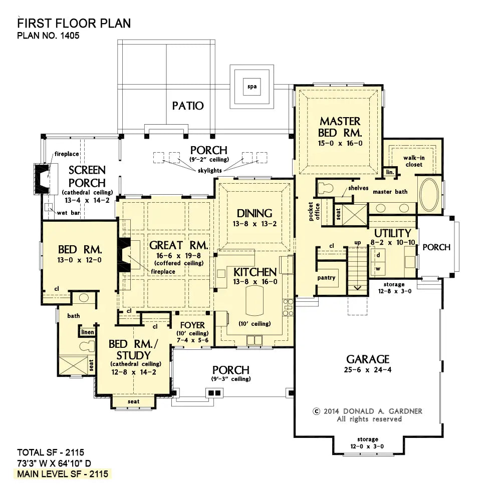 This is the first floor plan image for house plan 1405 The Ferris