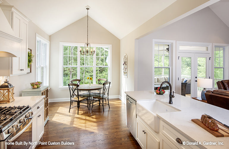 Kitchen and breakfast room of one story house plan 1047 The Fieldstone