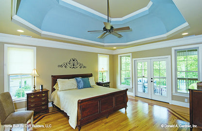 Tray ceiling in the master bedroom. The Fincannon plan 1234.