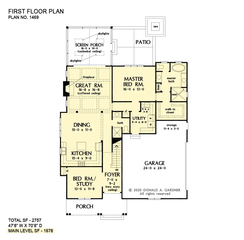 This is the first floor plan image for modern farmhouse plan 1469 The Fiona