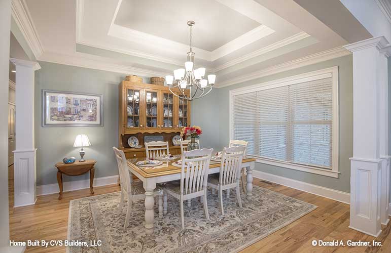 Tray ceiling in the dining room. The Fletcher plan 1430.