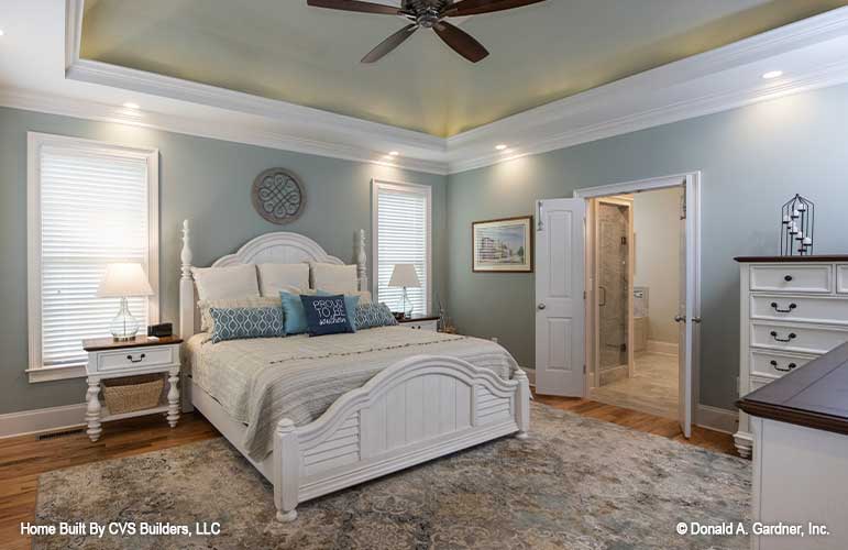 Tray ceiling in the master bedroom. The Fletcher plan 1430.