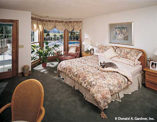 This is a picture of the master bedroom of house plan 306 The Forrester