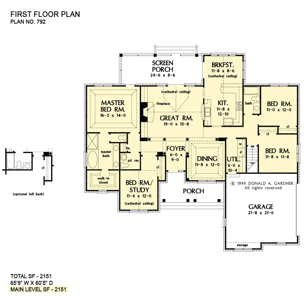 This is the first floor plan image for traditional house plan 792 The Forsythe