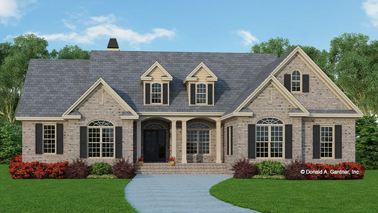 This is an illustration of the front of traditional house plan 792 The Forsythe