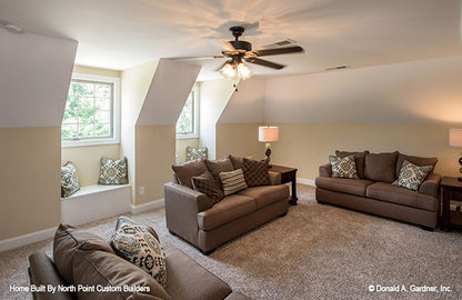 Sitting area in the bonus room. The Foxglove plan 1297.