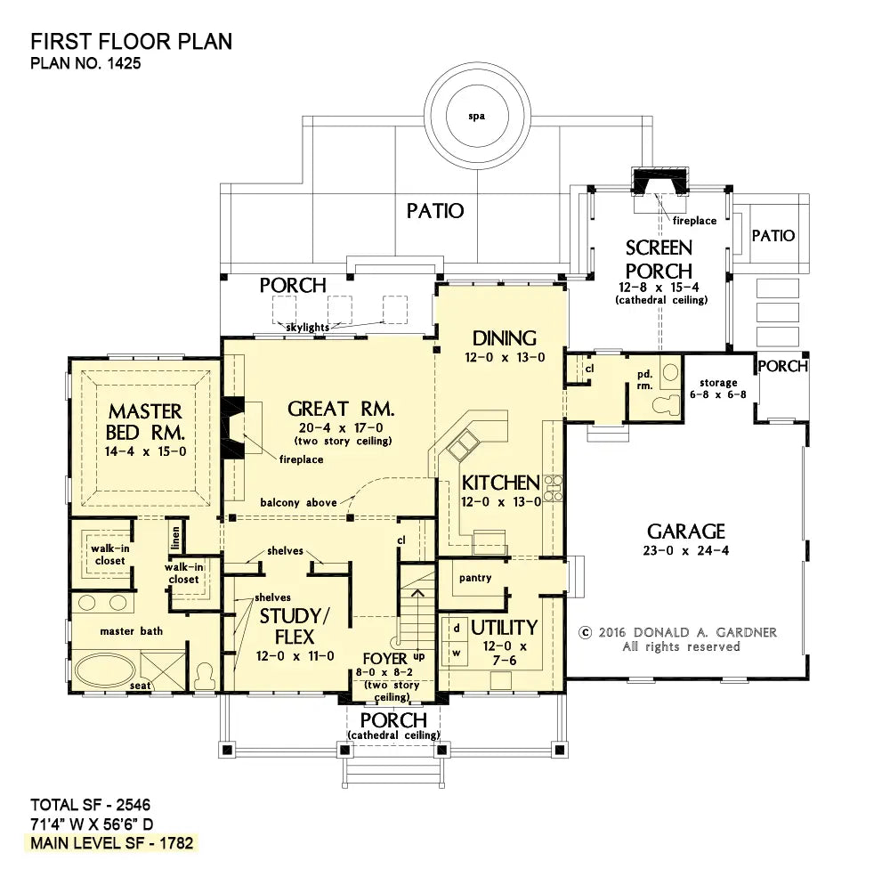 This is the first floor plan image for farmhouse house plan 1425 The Galway