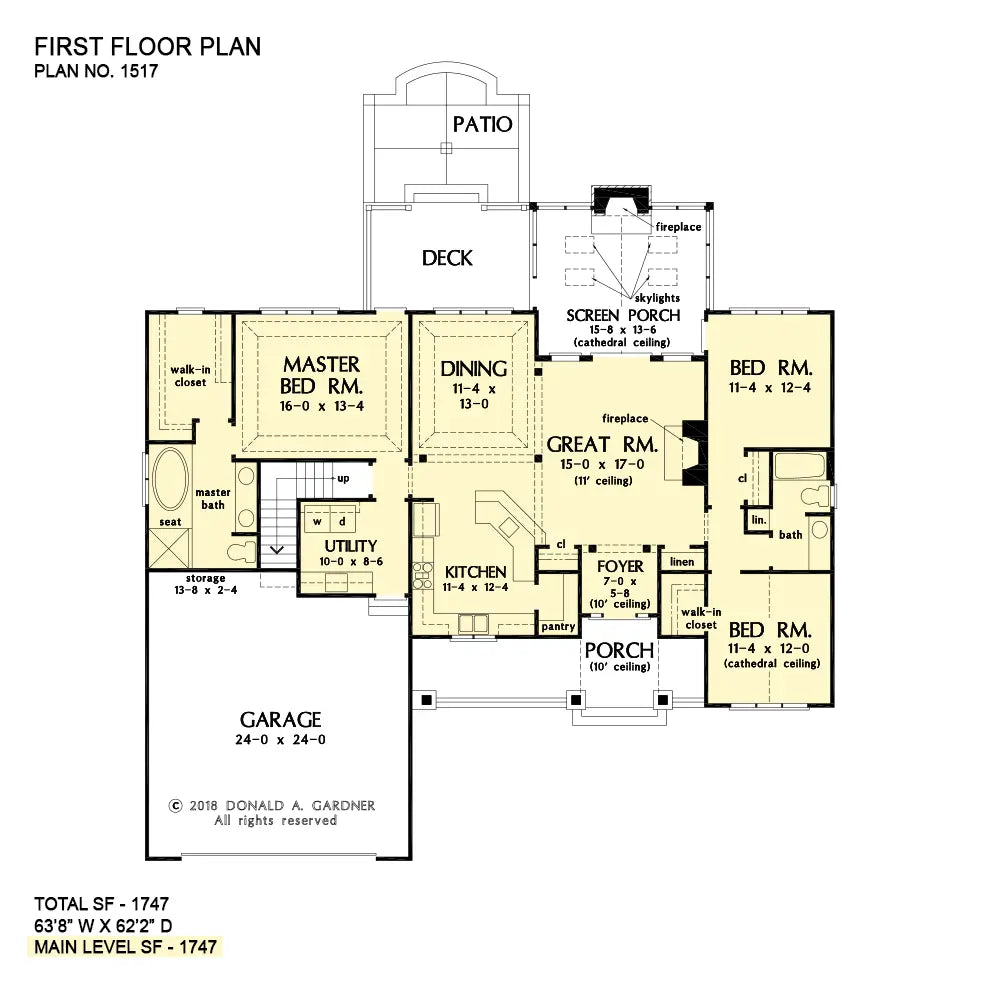 This is the first floor plan image for modern farmhouse house plan 1517 The Gavin