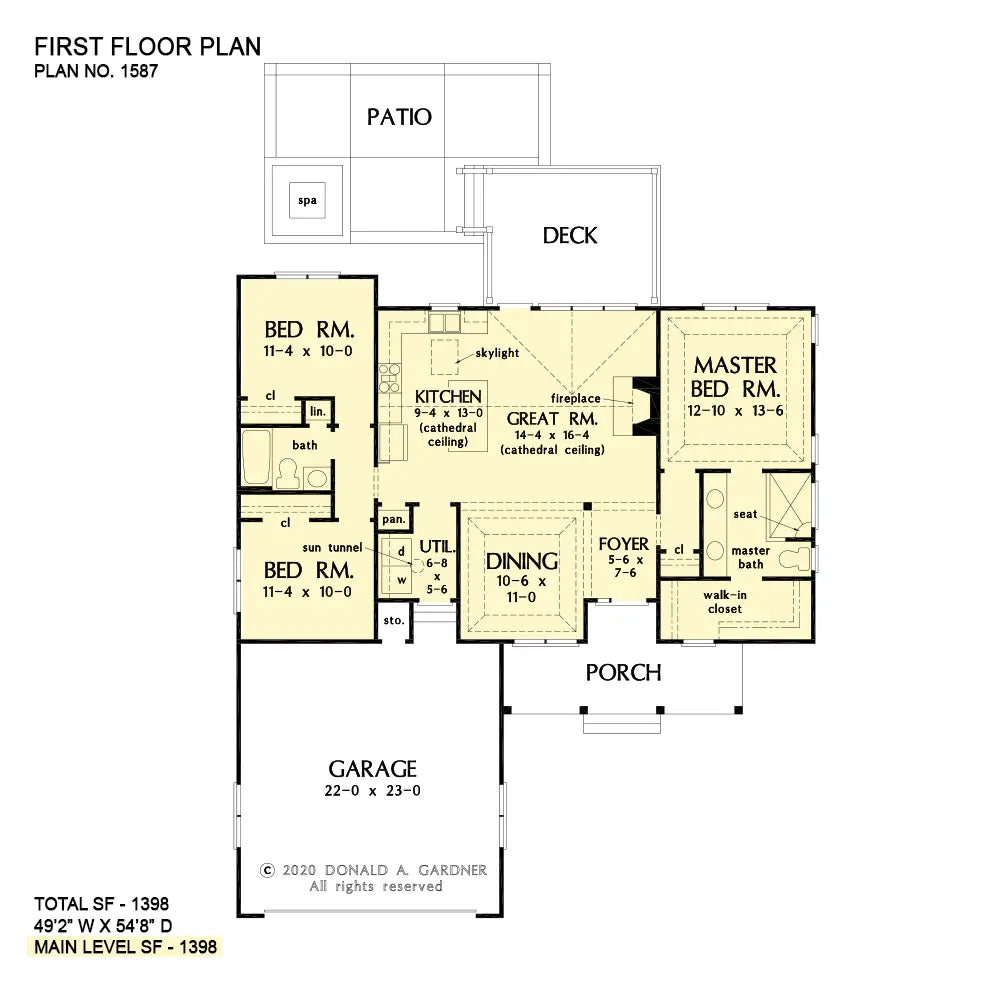 This is the first floor plan image for modern farmhouse house plan 1587 The Gemma