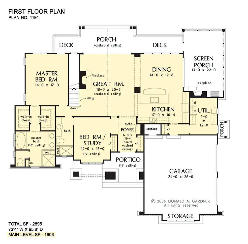 This is the first floor plan image for mountain house plan 1191 The Genova