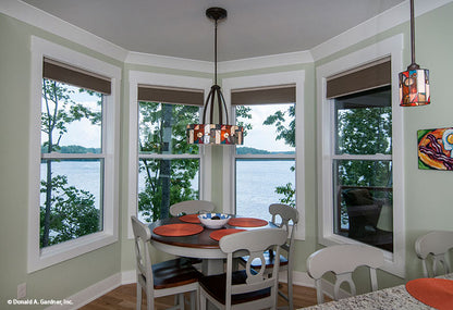 This is a photograph of the breakfast room of mountain house plan 734 The Gilchrist as built by a customer