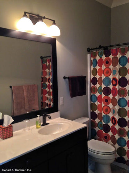 This is a photograph of a bathroom of mountain house plan 734 The Gilchrist as built by a customer