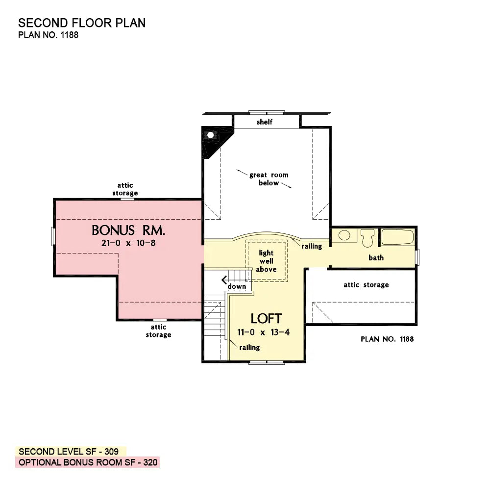 This is the second floor plan image for two story house plan 1188 The Gloucester