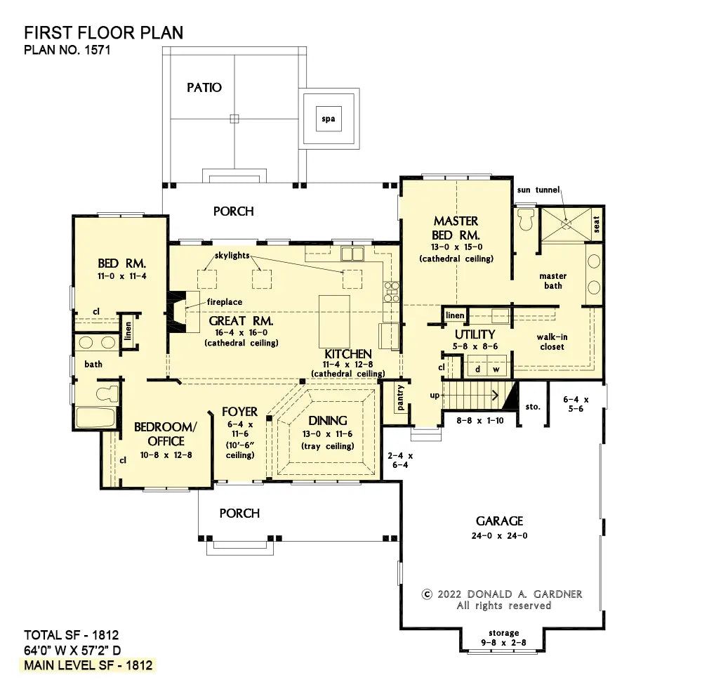 This is the first floor plan image for modern farmhouse house plan 1571 The Grindelwald