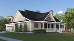 This is an illustration of the rear of ranch house plan 1287 The Hardesty