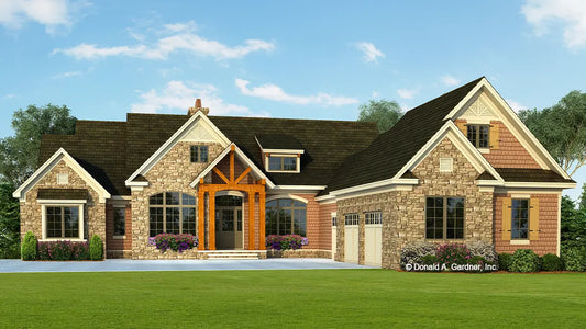 This is an illustration of the front of craftsman house plan 5010 The Henningridge 