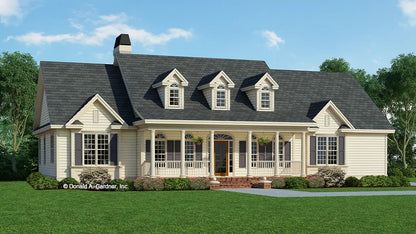 This is an illustration of the front of country house plan 951 The Hepplewhite