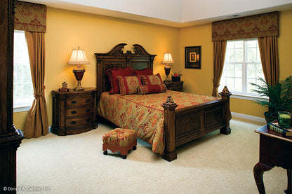 Tray ceiling and carpet in the master bedroom. The Heywood plan 991.