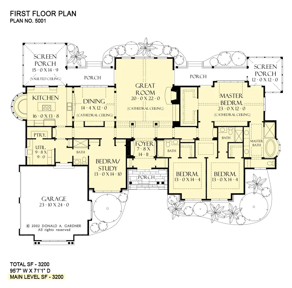 This is the first floor plan image for craftsman house plan 5001 The Hickory Place