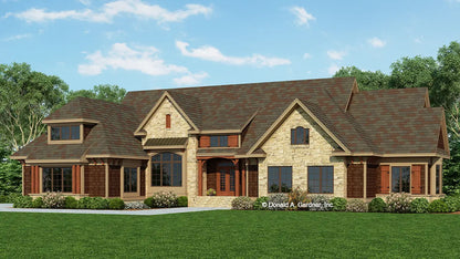 This is an illustration of the front of craftsman house plan 5001 The Hickory Place