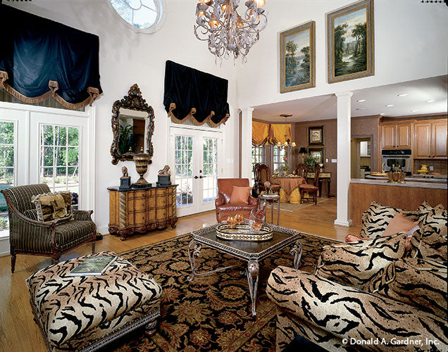 Photograph of great room and kitchen open space for  Hickory Ridge house 916