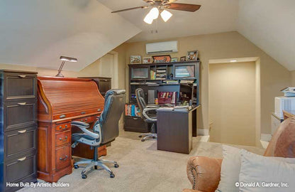 Roomy bonus room with attic storage for High-Pointe house plan 713