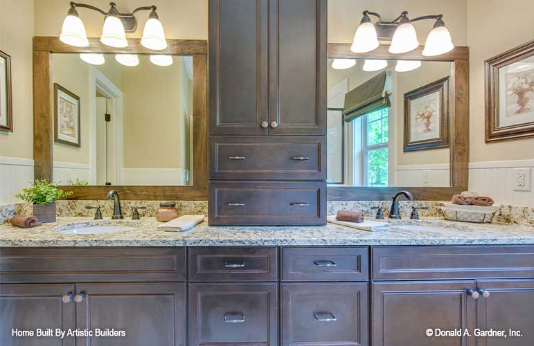 Picture of double vanity in master bath area for High-Pointe house plan 713