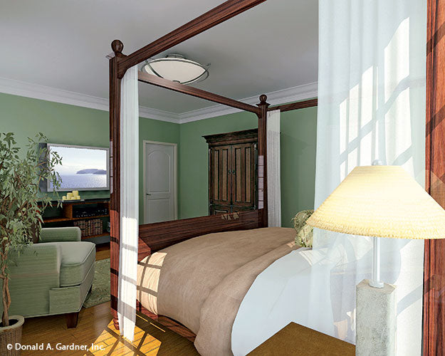 This is a master bedroom customer photo as built for farmhouse plan 864 The Hollyhock