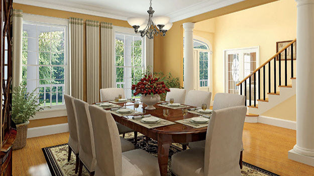 This is a customer photo of the dining room of farmhouse plan 864 The Hollyhock
