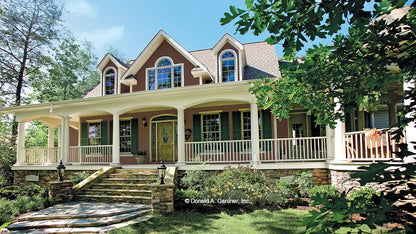 This is a photograph of the front of southern living house plan 864 The Hollyhock as built by a customer