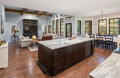 Kitchen view to the great room and dining room. The Hunter Creek plan 1326.