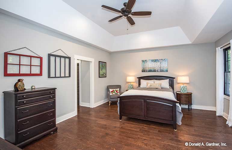 Tray ceiling in the master bedroom. The Hunter Creek plan 1326.