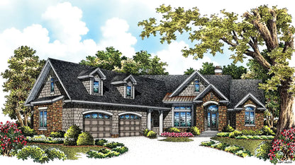 Front view illustration. The Hunter Creek plan 1326.