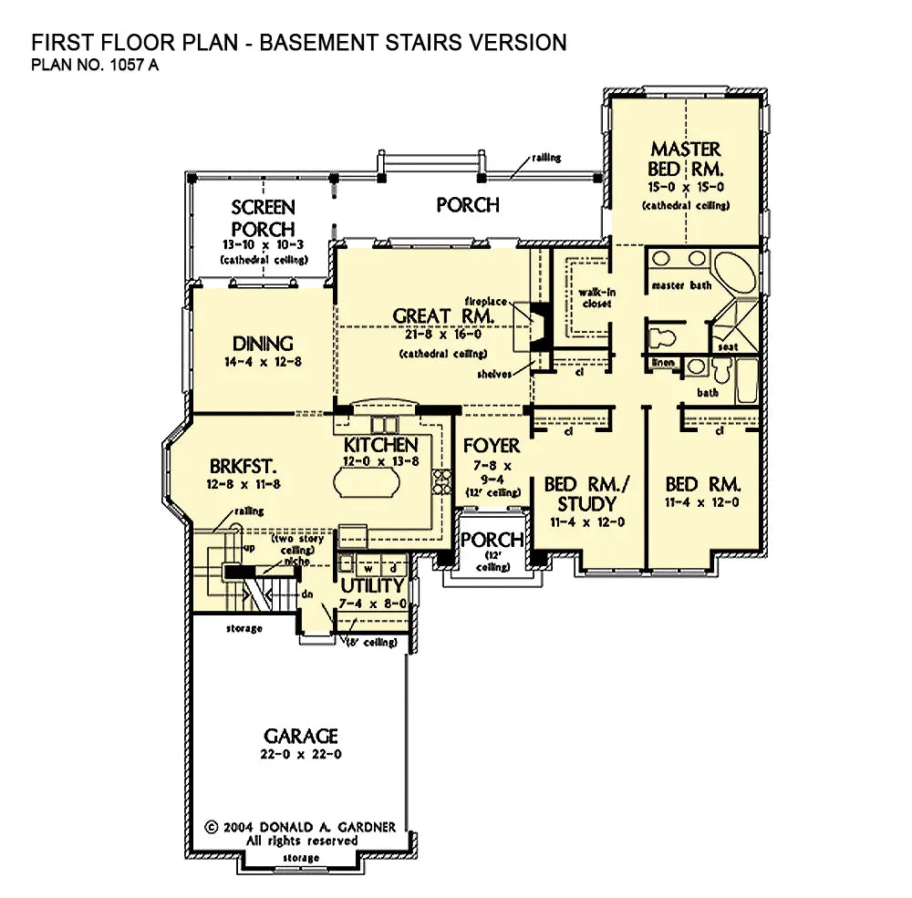 first floor altered in the kitchen area to accommodate stair to access the optional basement