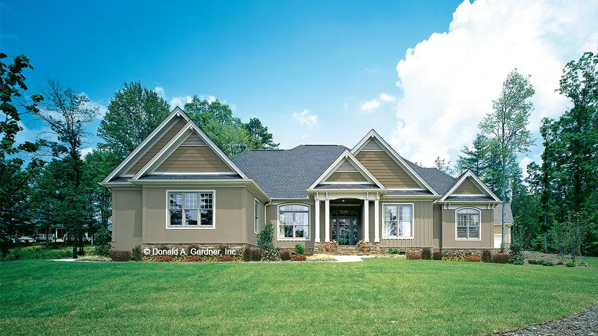 This is a photograph of the front of craftsman house plan 727 The Indigo as built by a customer