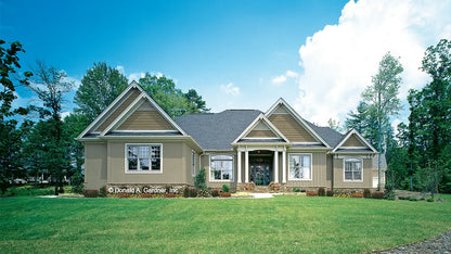 This is a photograph of the front of craftsman house plan 727 The Indigo as built by a customer