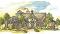 Front view illustration. The Iverness Manor plan 5008.