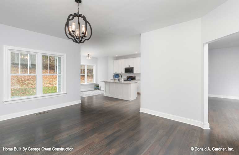 Great room view into the kitchen. The Ireland plan 346.