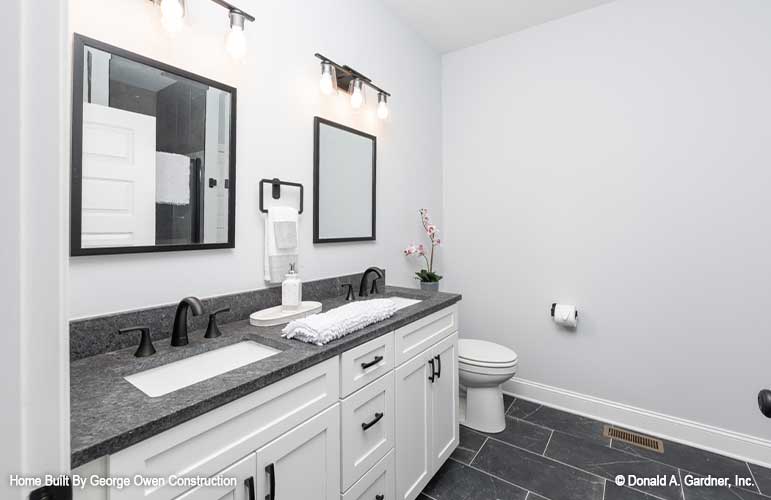 Double sink vanity in the master bathroom. The Ireland plan 346.