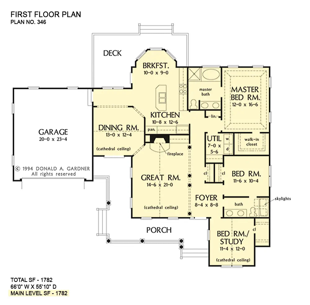 This is the first floor plan image for small house plan 346 The Ireland