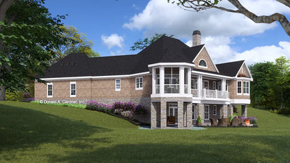 This is an illustration of the rear of house plan 1331 The Ironwood